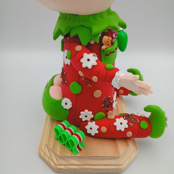 Ernie the Elf, Christmas Elf Figurine, Whimsical Holiday Shelf Sitter, Christmas - Picture 4 of 11